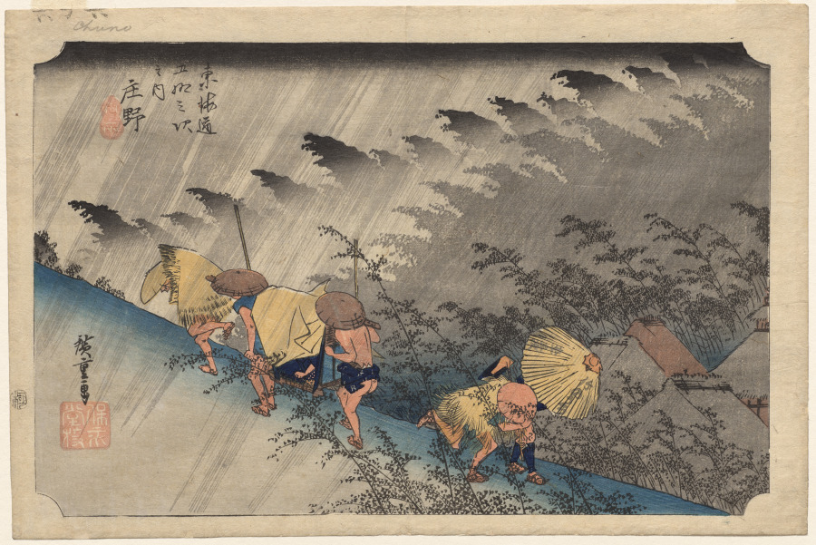 Platzregen bei Shōno, Utagawa Hiroshige